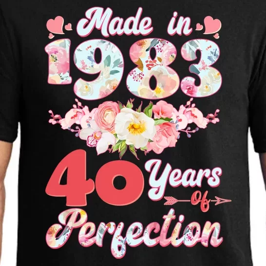 Flower Floral Made In 1983 40 Years Of Perfection Pajama Set