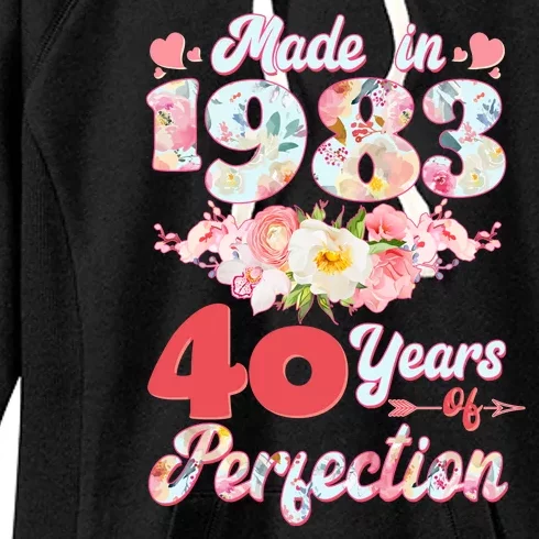 Flower Floral Made In 1983 40 Years Of Perfection Women's Fleece Hoodie