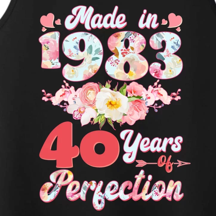 Flower Floral Made In 1983 40 Years Of Perfection Performance Tank