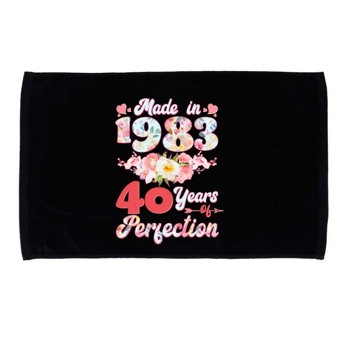 Flower Floral Made In 1983 40 Years Of Perfection Microfiber Hand Towel