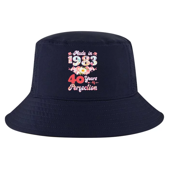 Flower Floral Made In 1983 40 Years Of Perfection Cool Comfort Performance Bucket Hat