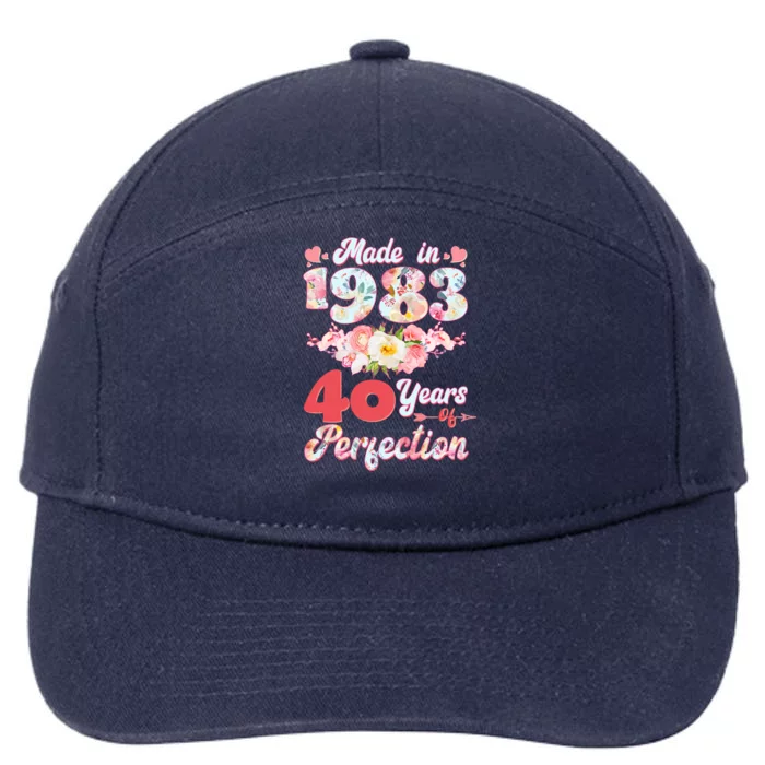 Flower Floral Made In 1983 40 Years Of Perfection 7-Panel Snapback Hat