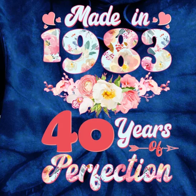 Flower Floral Made In 1983 40 Years Of Perfection Tie Dye Hoodie