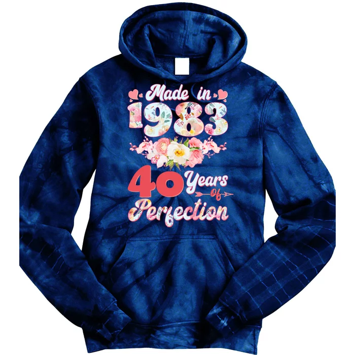 Flower Floral Made In 1983 40 Years Of Perfection Tie Dye Hoodie