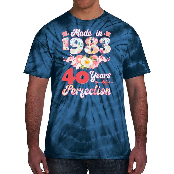 Flower Floral Made In 1983 40 Years Of Perfection Tie-Dye T-Shirt