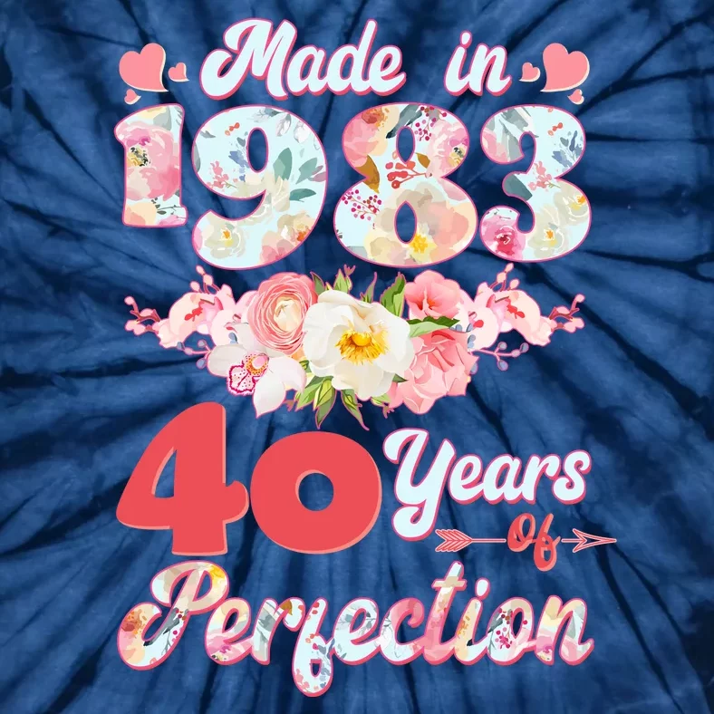 Flower Floral Made In 1983 40 Years Of Perfection Tie-Dye T-Shirt