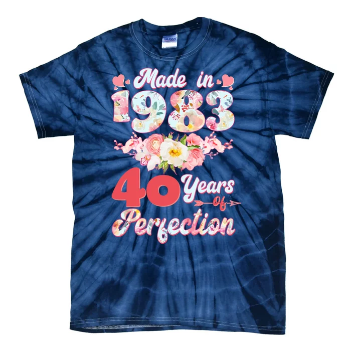 Flower Floral Made In 1983 40 Years Of Perfection Tie-Dye T-Shirt