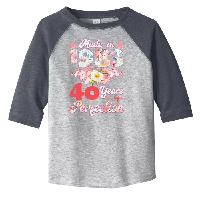 Flower Floral Made In 1983 40 Years Of Perfection Toddler Fine Jersey T-Shirt