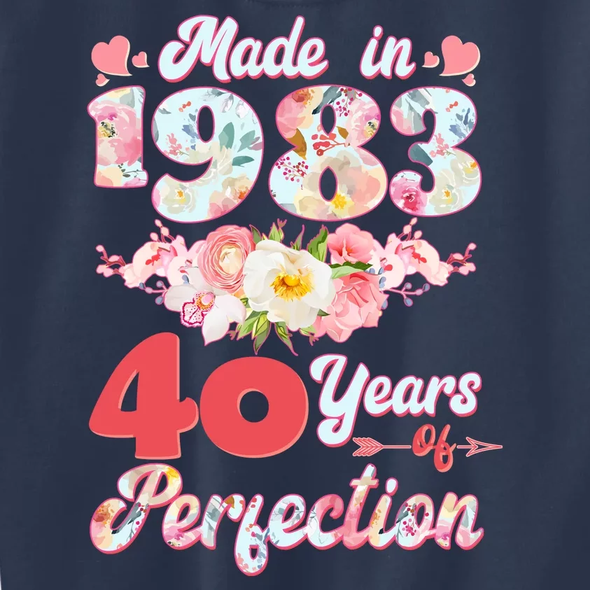 Flower Floral Made In 1983 40 Years Of Perfection Kids Sweatshirt