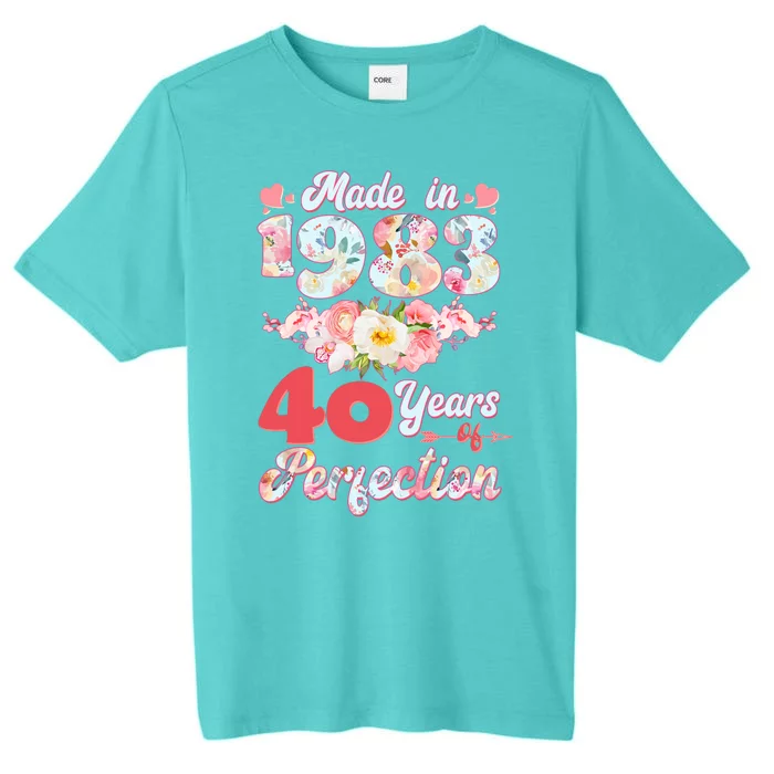 Flower Floral Made In 1983 40 Years Of Perfection ChromaSoft Performance T-Shirt