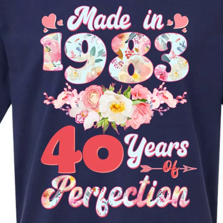 Flower Floral Made In 1983 40 Years Of Perfection Sueded Cloud Jersey T-Shirt