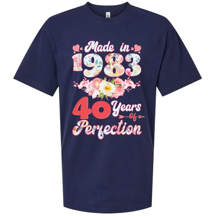 Flower Floral Made In 1983 40 Years Of Perfection Sueded Cloud Jersey T-Shirt