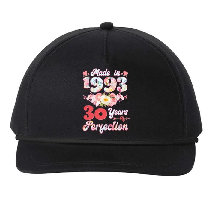 Flower Floral Made In 1993 30 Years Of Perfection Snapback Five-Panel Rope Hat