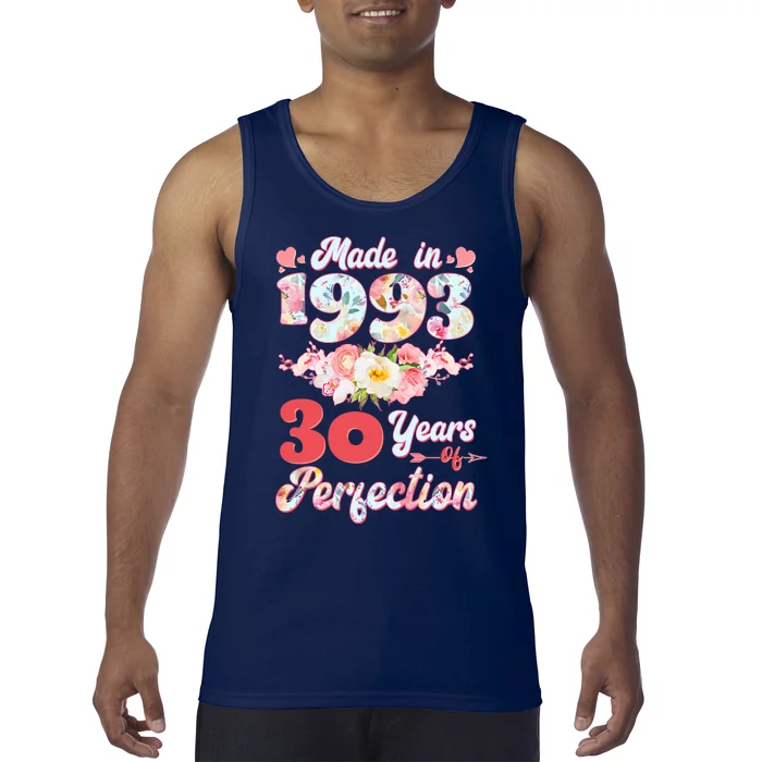 Flower Floral Made In 1993 30 Years Of Perfection Tank Top