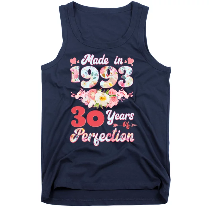 Flower Floral Made In 1993 30 Years Of Perfection Tank Top