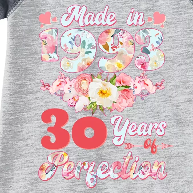 Flower Floral Made In 1993 30 Years Of Perfection Infant Baby Jersey Bodysuit