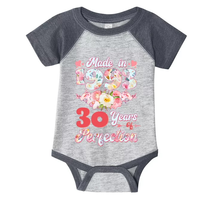 Flower Floral Made In 1993 30 Years Of Perfection Infant Baby Jersey Bodysuit