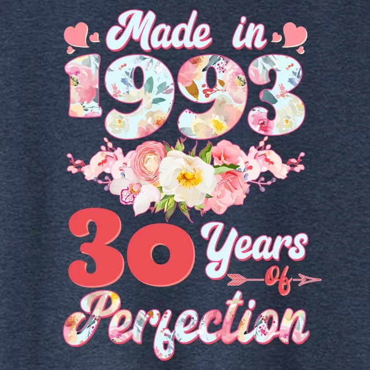 Flower Floral Made In 1993 30 Years Of Perfection Women's Crop Top Tee