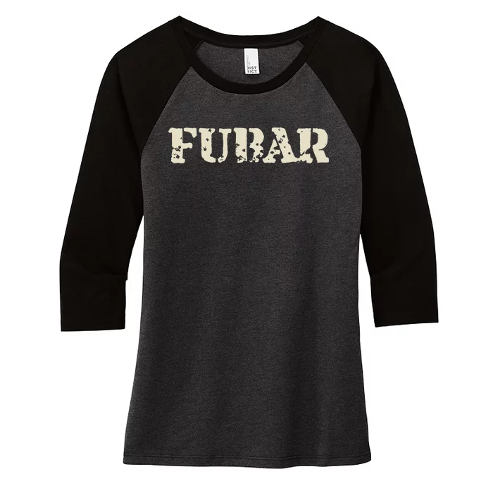 Fubar Funny Military Slang Design Women's Tri-Blend 3/4-Sleeve Raglan Shirt