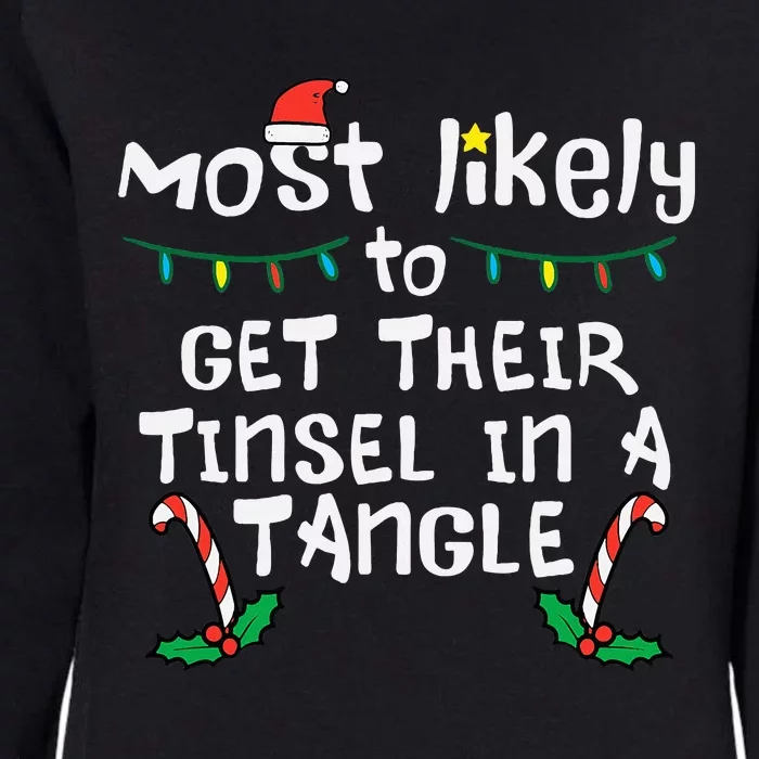 Festive Family Matching Tinsel Tangle for Christmas Womens California Wash Sweatshirt