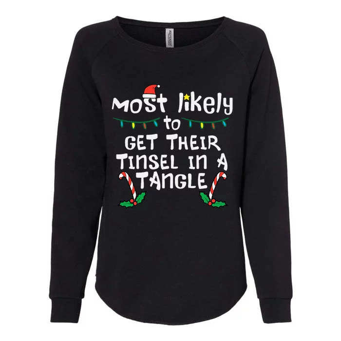 Festive Family Matching Tinsel Tangle for Christmas Womens California Wash Sweatshirt