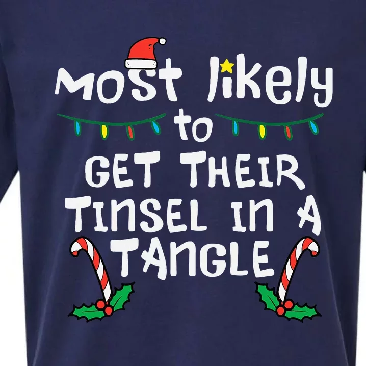 Festive Family Matching Tinsel Tangle for Christmas Sueded Cloud Jersey T-Shirt