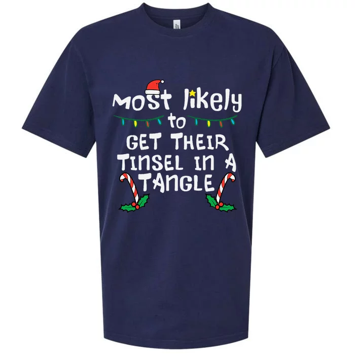 Festive Family Matching Tinsel Tangle for Christmas Sueded Cloud Jersey T-Shirt