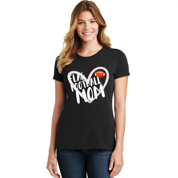 Flag Football Mom Heart Women's T-Shirt