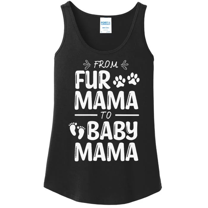 FROM FUR MAMA TO BABY MAMA Pregnant Cat Dog Lover New Mom Ladies Essential Tank