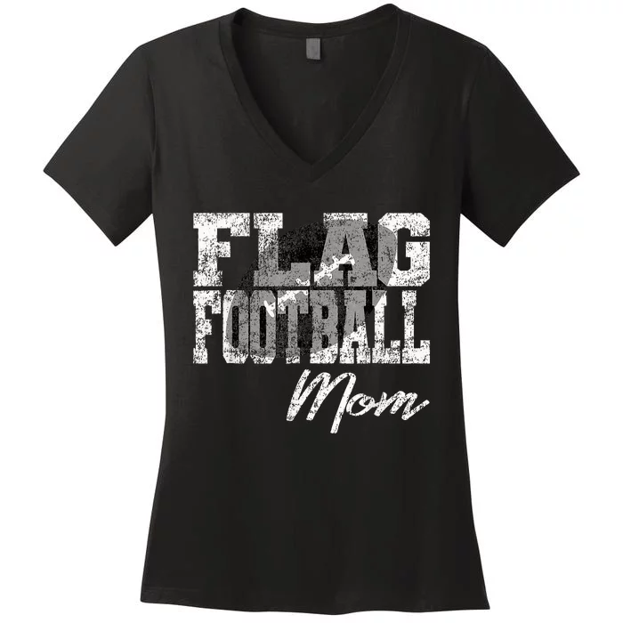 Flag Football Mom Women's V-Neck T-Shirt