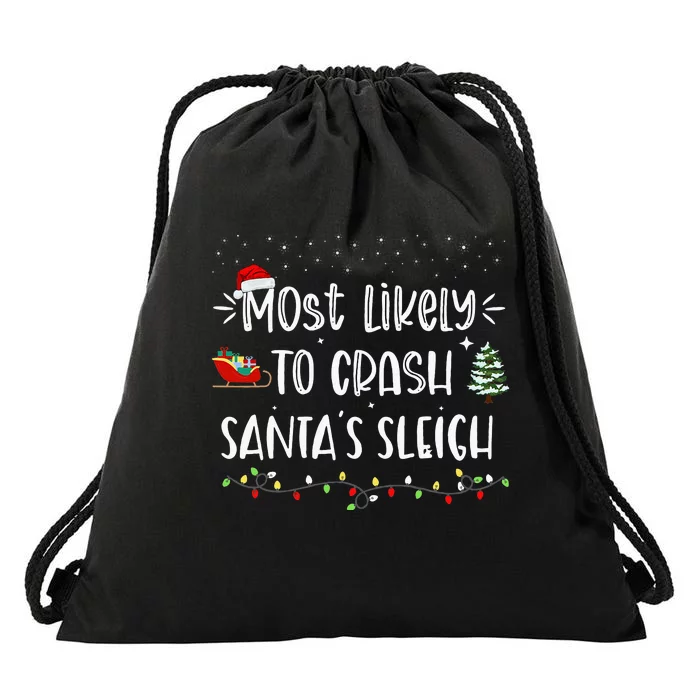 Festive Family Matching Xmas Pajamas Drawstring Bag