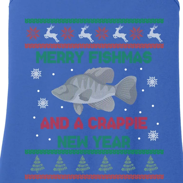 Funny Fisher Merry Fishmas And A Crappie New Year Gift Ladies Essential Tank