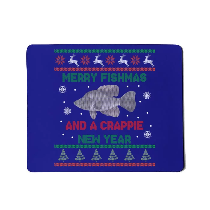 Funny Fisher Merry Fishmas And A Crappie New Year Gift Mousepad