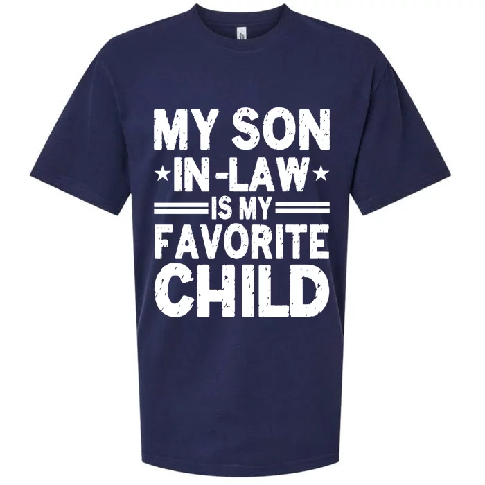 Funny Family My Son In Law Is My Favorite Meaningful Gift Sueded Cloud Jersey T-Shirt