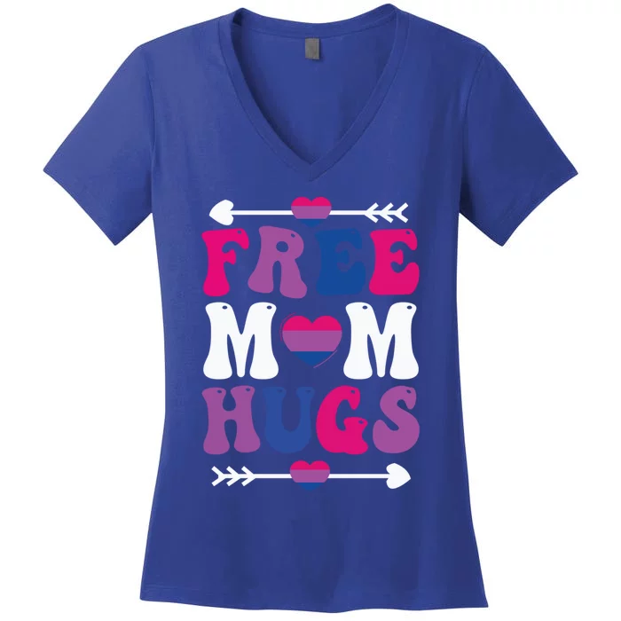 For Funny Moms Free Hugs Design Moms Hugs Free Mom Hugs Cute Gift Women's V-Neck T-Shirt