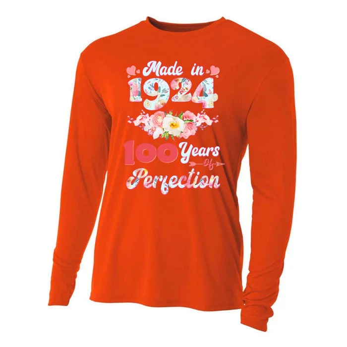 Flower Floral Made In 1924 100 Years Of Perfection Cooling Performance Long Sleeve Crew