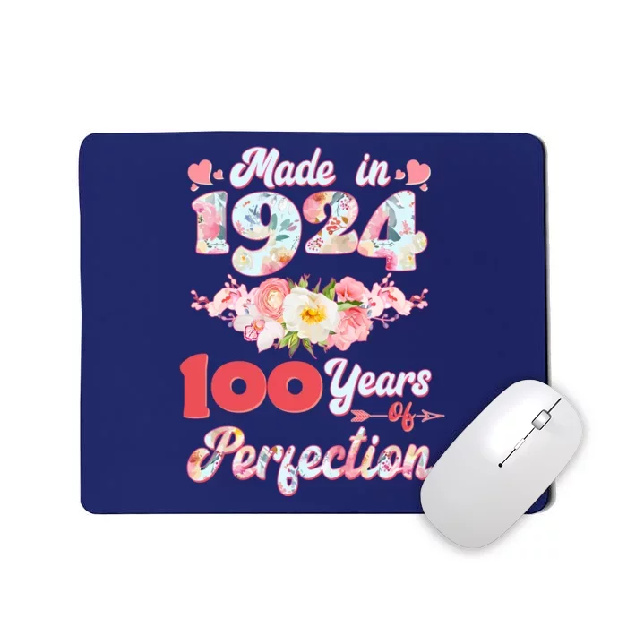 Flower Floral Made In 1924 100 Years Of Perfection Mousepad