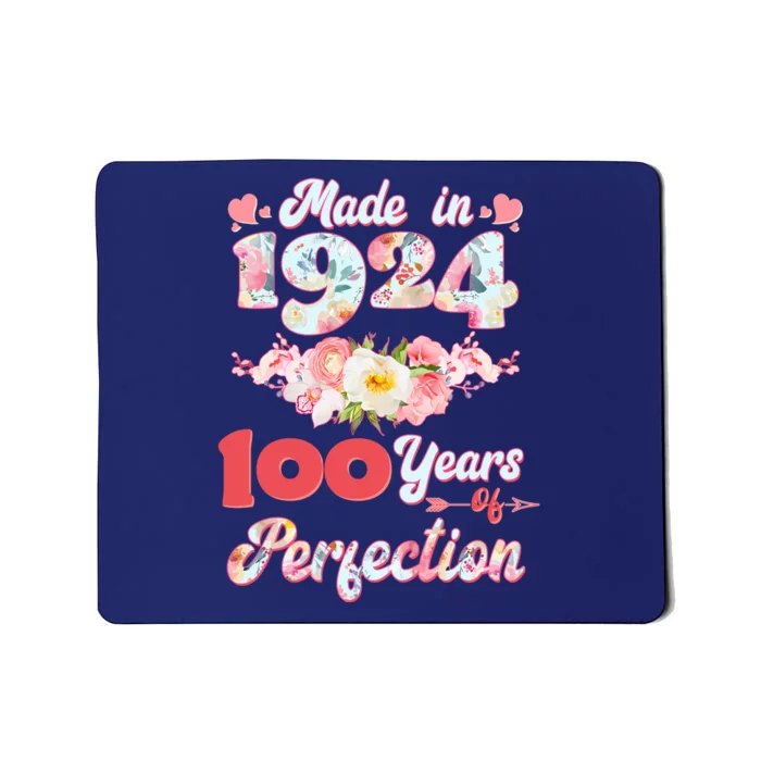 Flower Floral Made In 1924 100 Years Of Perfection Mousepad