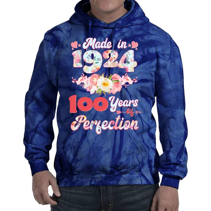 Flower Floral Made In 1924 100 Years Of Perfection Tie Dye Hoodie