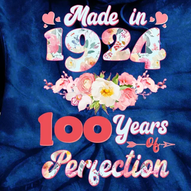 Flower Floral Made In 1924 100 Years Of Perfection Tie Dye Hoodie