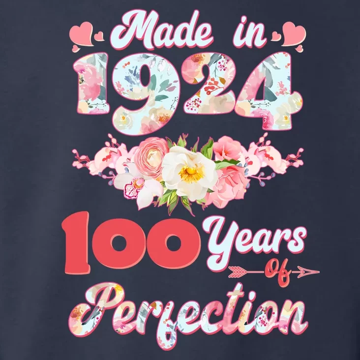 Flower Floral Made In 1924 100 Years Of Perfection Toddler Hoodie