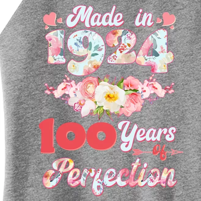 Flower Floral Made In 1924 100 Years Of Perfection Women’s Perfect Tri Rocker Tank