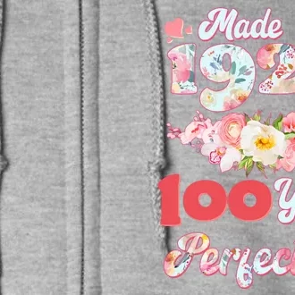 Flower Floral Made In 1924 100 Years Of Perfection Full Zip Hoodie