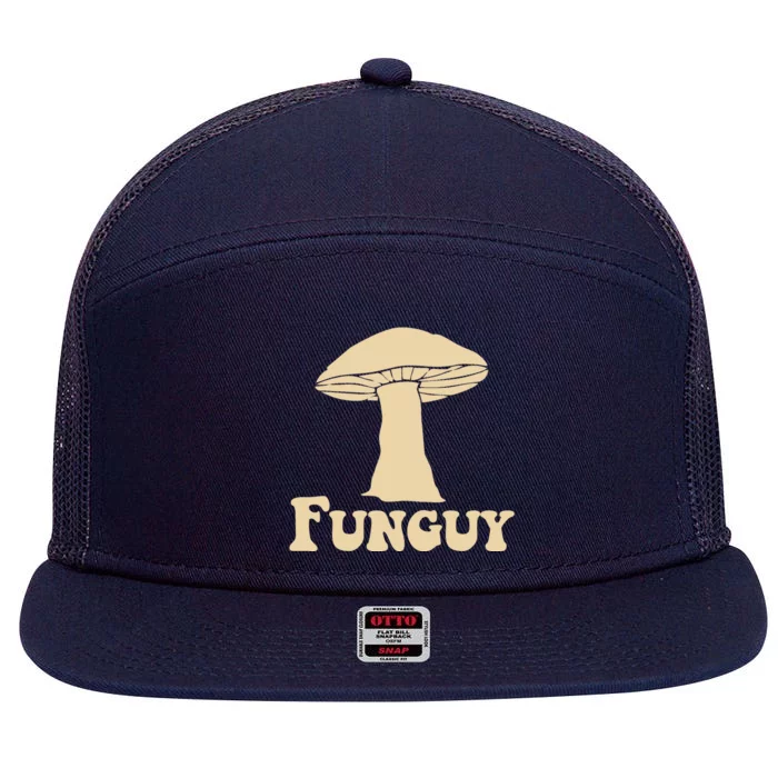 Funguy Funny Mushroom Fun Guy 7 Panel Mesh Trucker Snapback Hat