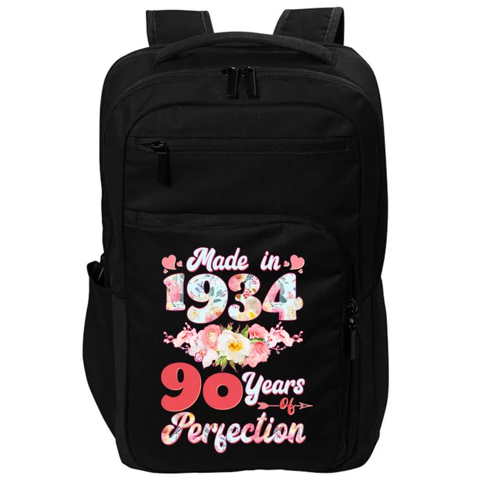 Flower Floral Made In 1934 90 Years Of Perfection Impact Tech Backpack