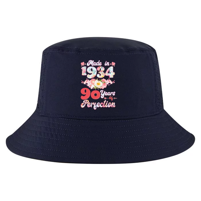 Flower Floral Made In 1934 90 Years Of Perfection Cool Comfort Performance Bucket Hat