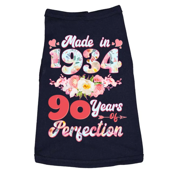 Flower Floral Made In 1934 90 Years Of Perfection Doggie Tank