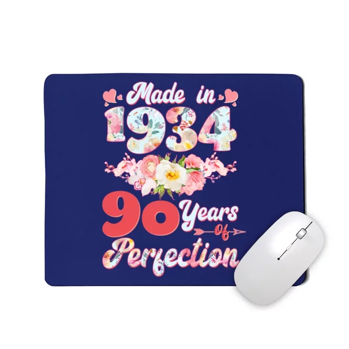 Flower Floral Made In 1934 90 Years Of Perfection Mousepad