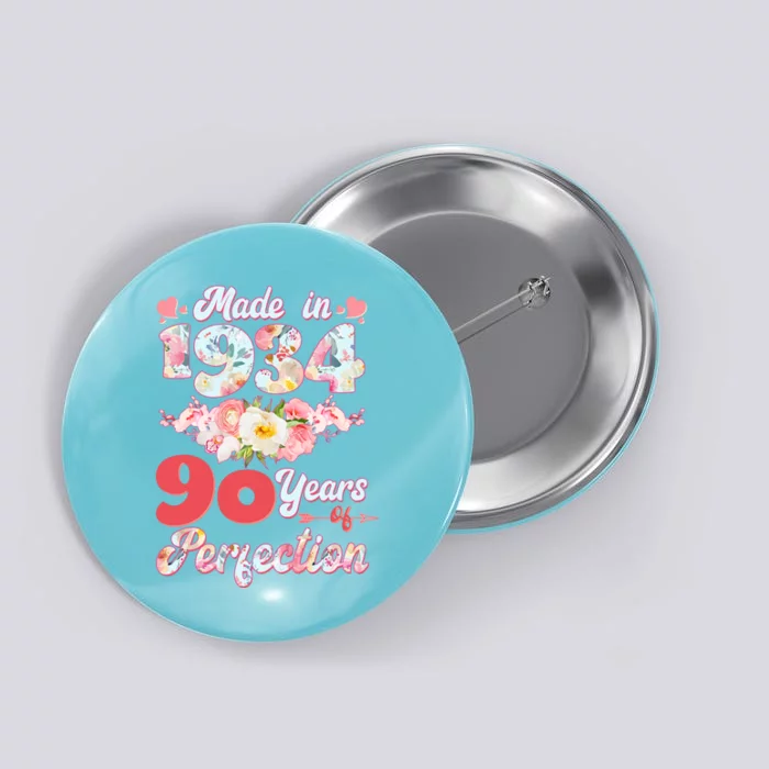 Flower Floral Made In 1934 90 Years Of Perfection Button