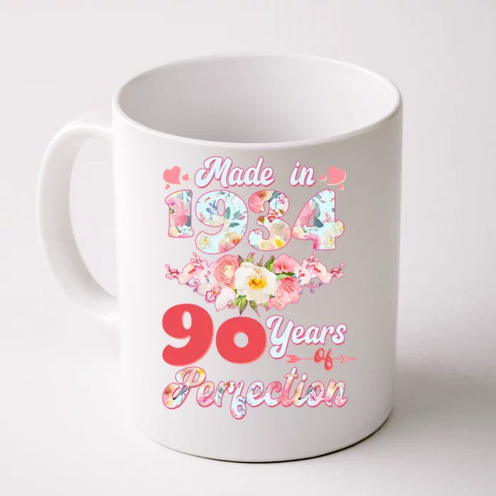 Flower Floral Made In 1934 90 Years Of Perfection Front & Back Coffee Mug